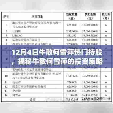 揭秘牛散何雪萍的投资策略,十二月四日热门持股动向分析