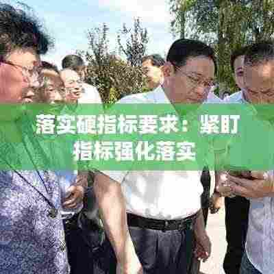 落实硬指标要求：紧盯指标强化落实 