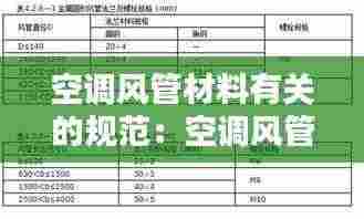 空调风管材料有关的规范:空调风管制作规范