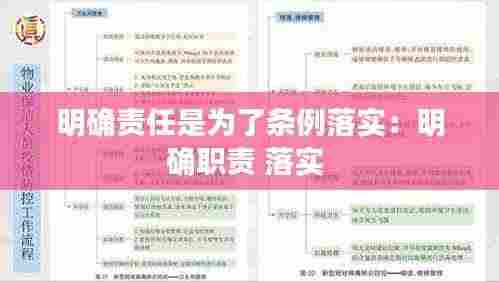 明确责任是为了条例落实：明确职责 落实 