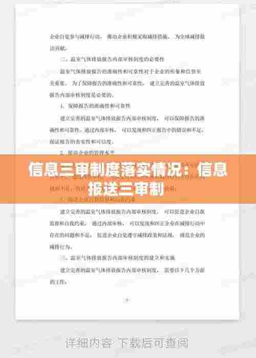 信息三审制度落实情况:信息报送三审制