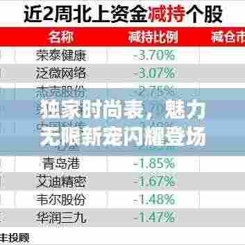 独家时尚表,魅力无限新宠闪耀登场