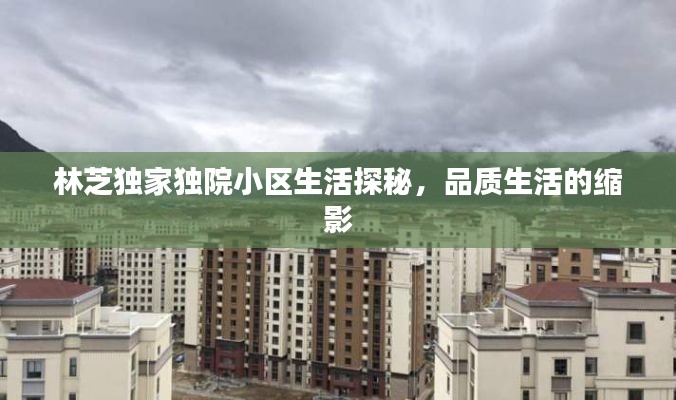 林芝独家独院小区生活探秘,品质生活的缩影