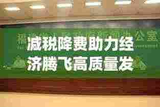 减税降费助力经济腾飞高质量发展新篇章