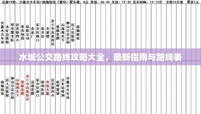 水城公交路线攻略大全,最新指南与路线表