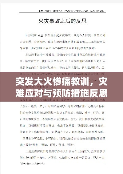 突发大火惨痛教训，灾难应对与预防措施反思