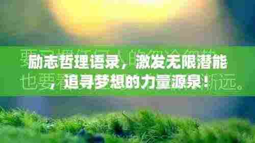 励志哲理语录,激发无限潜能,追寻梦想的力量源泉!